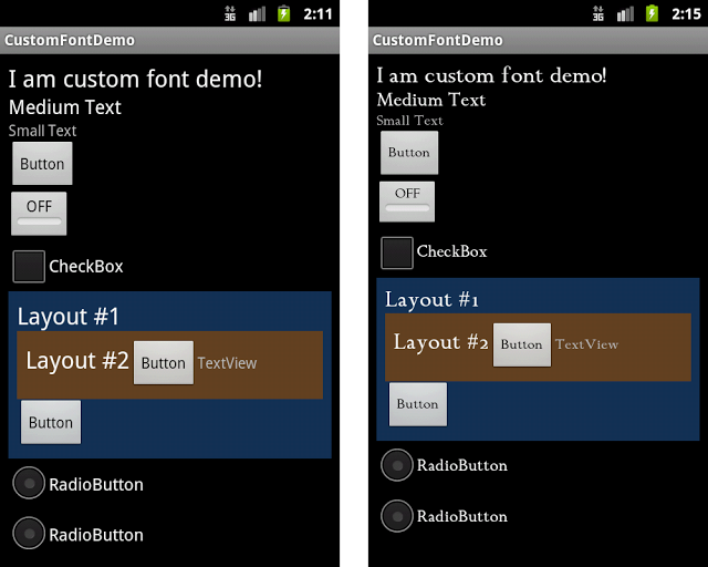 Before and After - Android Dev A Better Way To Apply Custom Fonts