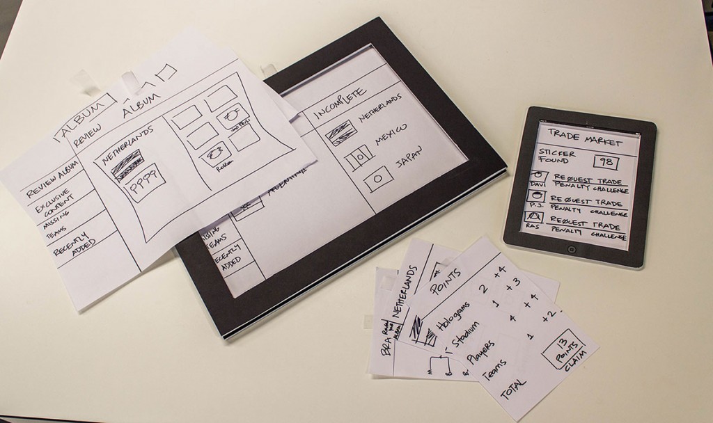 Prepared Client - app sketches on paper